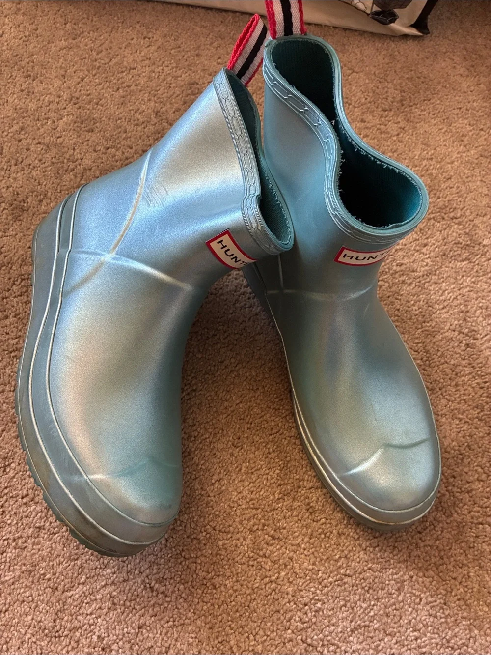Hunter Women's Original Play Short Nebula Metallic Rain Boots Size 9